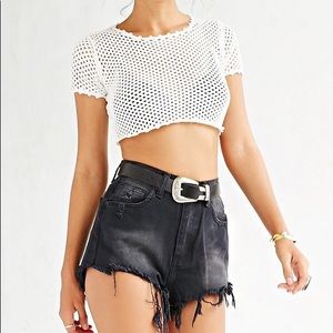 Black Unif Taryn Denim Cutoff Short